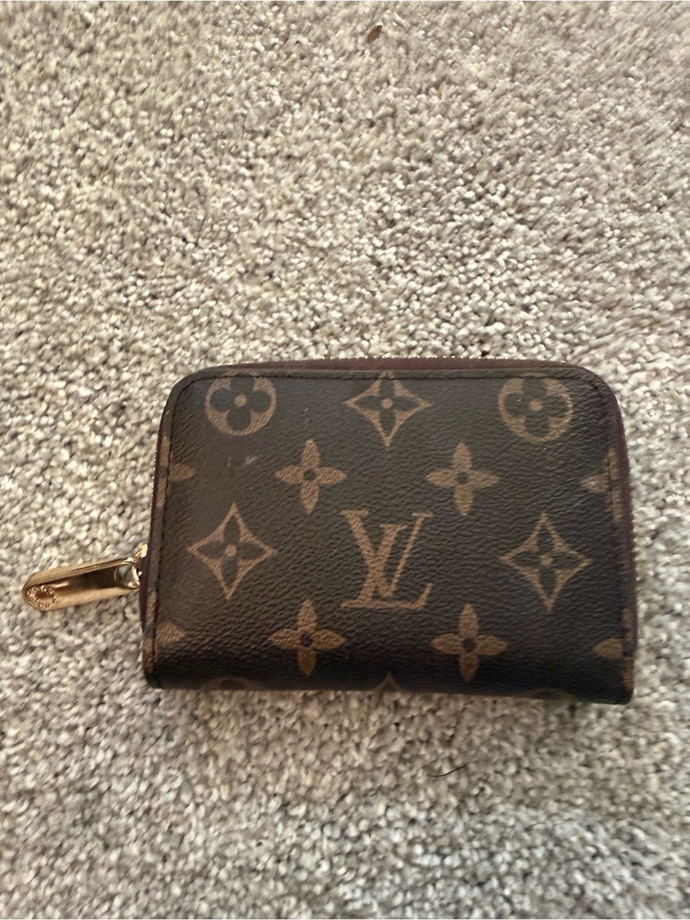 Louis Vuitton Monogram Zip Card Holder in Brown and Gold